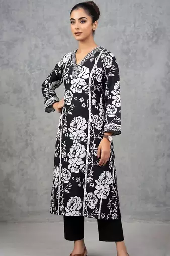 workwear women floral printed regular cotton kurta with trousers