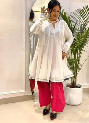 White cotton farshi salwar set 1