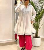White cotton farshi salwar set
