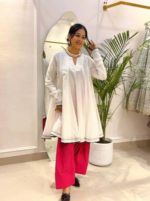 White cotton farshi salwar set 2