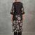 classic women floral printed regular chanderi silk kurta with trousers