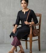 contemporary women regular thread work kurta with trousers