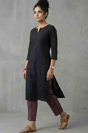 contemporary women regular thread work kurta with trousers