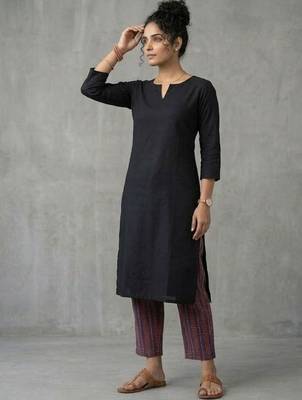 contemporary women regular thread work kurta with trousers 4