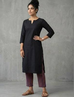 contemporary women regular thread work kurta with trousers 6