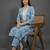 classic women floral printed regular kurta with trousers & with dupatta