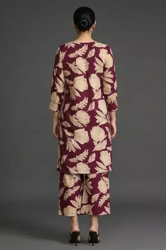 everyday women floral printed regular cotton kurta with trousers