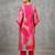 contemporary women printed regular chanderi silk kurta with trousers
