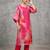 contemporary women printed regular chanderi silk kurta with trousers