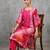 contemporary women printed regular chanderi silk kurta with trousers
