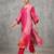 contemporary women printed regular chanderi silk kurta with trousers
