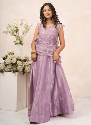 Lavender mist crush lehenga 1