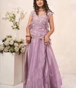 Lavender mist crush lehenga