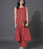 classic women bandhani printed regular kurta with palazzos