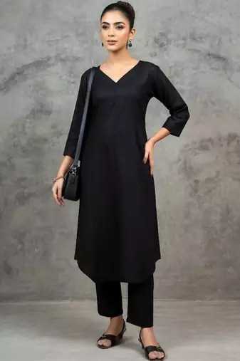 smart women regular kurta with trousers