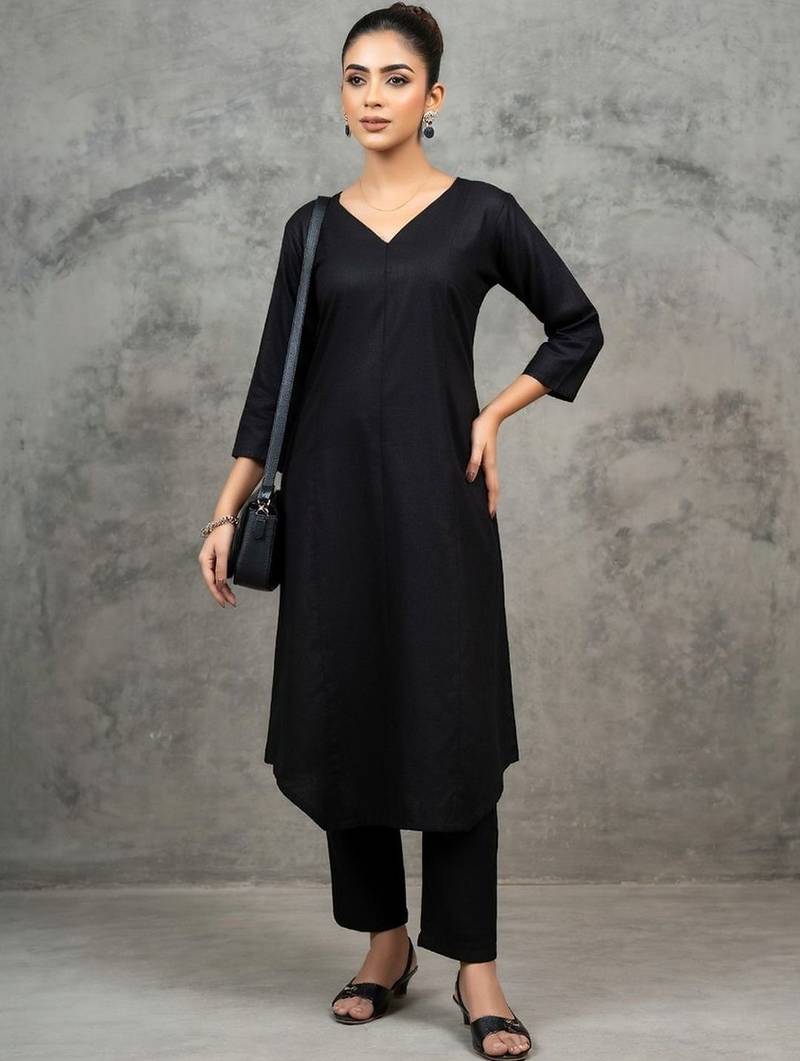 smart women regular kurta with trousers