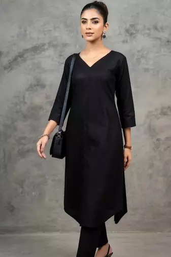 smart women regular kurta with trousers
