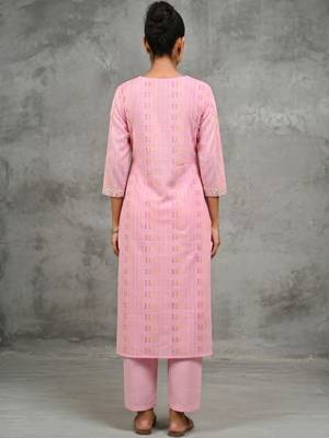 contemporary women printed regular kurta with trousers 6