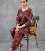 structured women paisley regular kurta with palazzos
