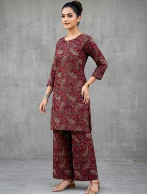 structured women paisley regular kurta with palazzos 5