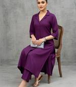 lightweight women regular silk crepe kurta with trousers