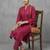 office women mandarin collar regular kurta with trousers