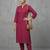 office women mandarin collar regular kurta with trousers