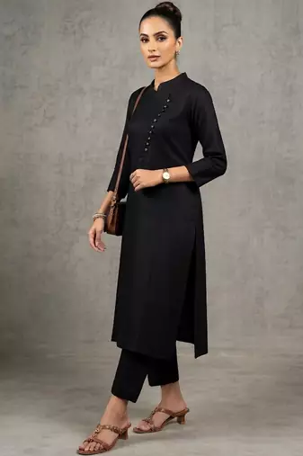 smart women regular kurta with trousers
