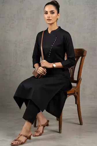 smart women regular kurta with trousers