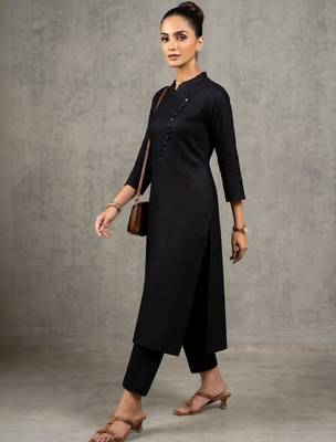 smart women regular kurta with trousers 5