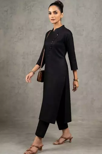smart women regular kurta with trousers