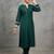 classic women embroidered regular thread work kurta with trousers
