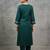 classic women embroidered regular thread work kurta with trousers