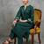 classic women embroidered regular thread work kurta with trousers