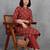 contemporary women floral printed regular kurta with trousers