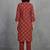 contemporary women floral printed regular kurta with trousers