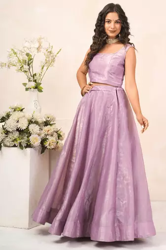 Lavender mist crush lehenga