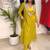 Neon yellow-green lehariya co-ord set