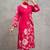 lightweight women floral printed regular gotta patti chanderi silk kurta with trousers