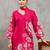 lightweight women floral printed regular gotta patti chanderi silk kurta with trousers
