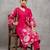 lightweight women floral printed regular gotta patti chanderi silk kurta with trousers