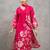 lightweight women floral printed regular gotta patti chanderi silk kurta with trousers
