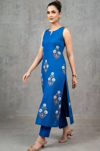 everyday women floral printed regular kurta with trousers