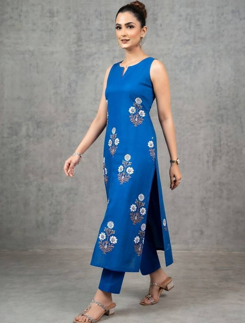 everyday women floral printed regular kurta with trousers