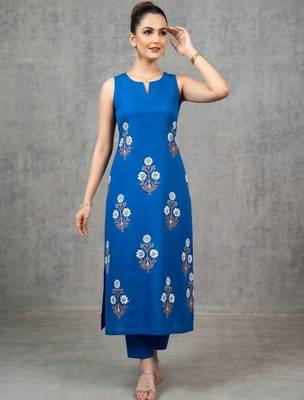 everyday women floral printed regular kurta with trousers 3