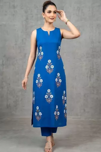 everyday women floral printed regular kurta with trousers