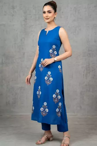 everyday women floral printed regular kurta with trousers