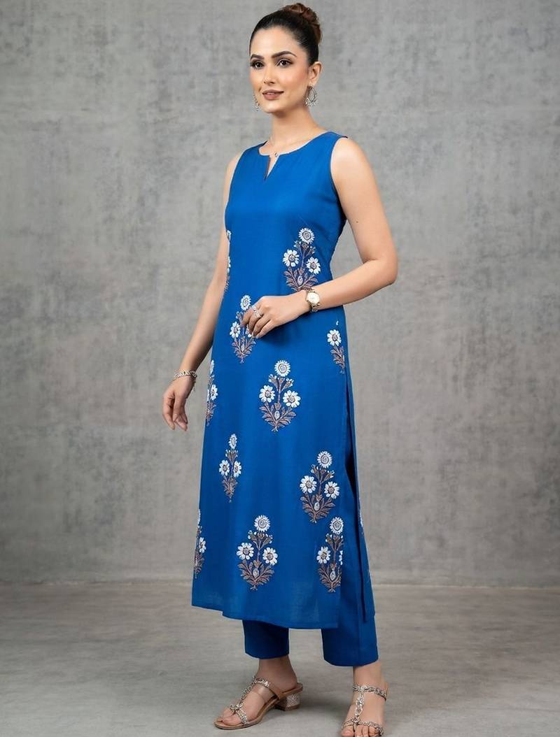everyday women floral printed regular kurta with trousers