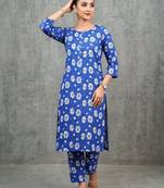 workwear women floral printed regular kurta with trousers