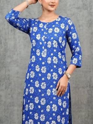 workwear women floral printed regular kurta with trousers 2